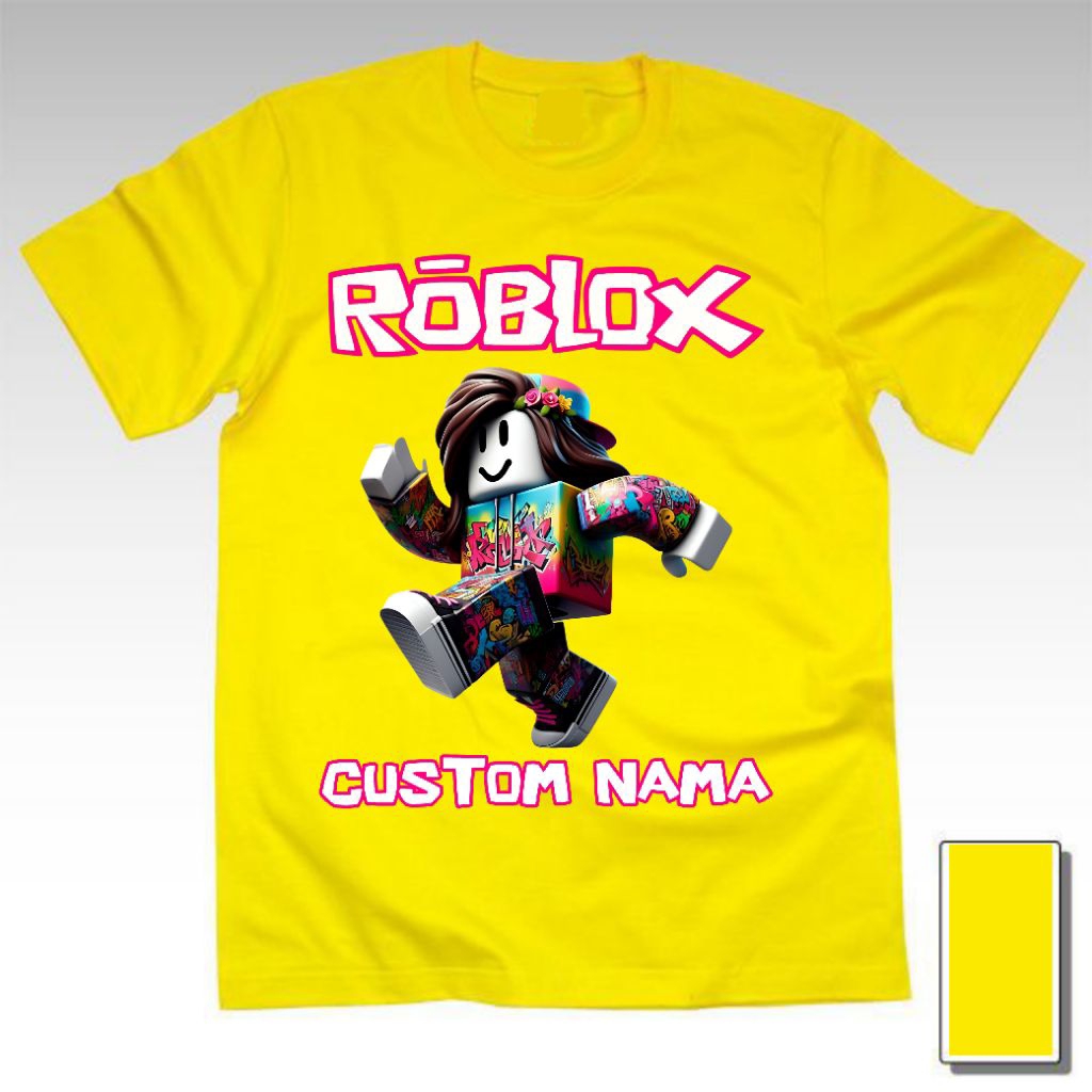 Kaos Baju Tshirt Cewek Perempuan Unisex Anak Dewasa Karakter Roblox Roblox 3D Cute Lady Free Tambah 