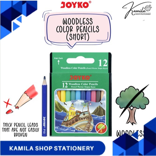 

Pensil Warna Joyko CP 107 12 Warna Pendek / Woodless Color Pencil CP-107 12 colors