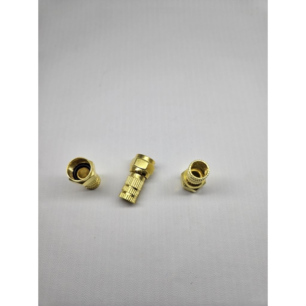 connector F5C drat biasa /gold / karet bagus jack RG6 drat F 5C