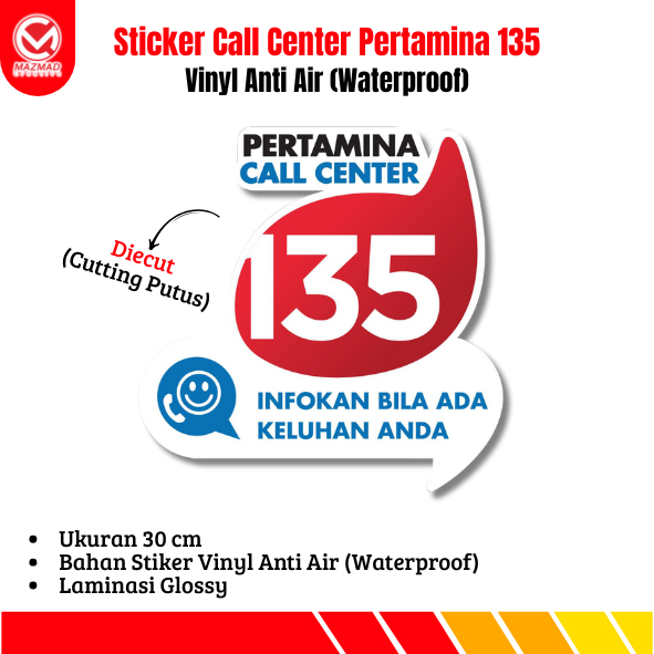 

STIKER CALL CENTER PERTAMINA 135 UKURAN 30 CM / Sticker Vinyl Anti Air