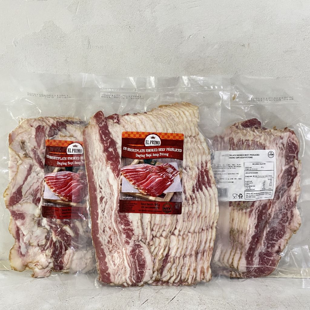 El primo US shortplate smoked beed presliced 500 gram | el primo daging sapi asap potong | daging sa
