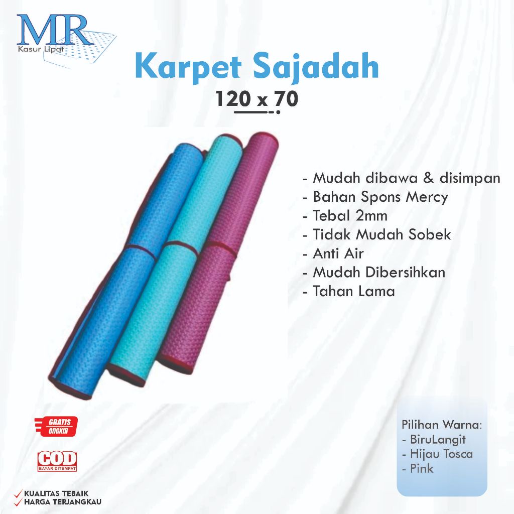 Karpet Spon Polos 70x120cm Alas Sajadah Tikar Bentol Mercy