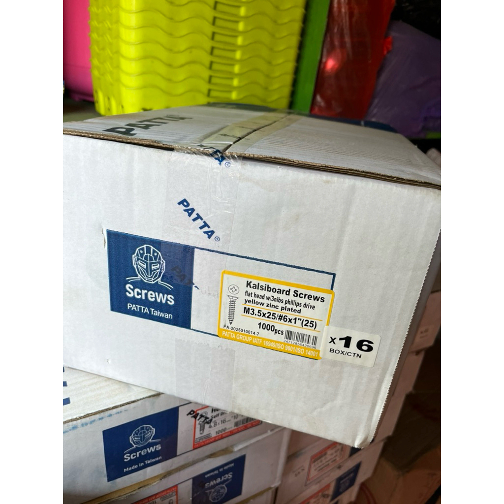 SEKRUP SKRUP KALSI PTA / PATTA / Ukuran 1 inch / Skrup kuning