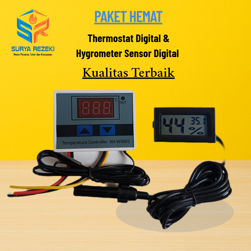 Paket Termostat Digital XH Dan Termometer Higrometer Digital mesin tetas telur full otomatis / penet