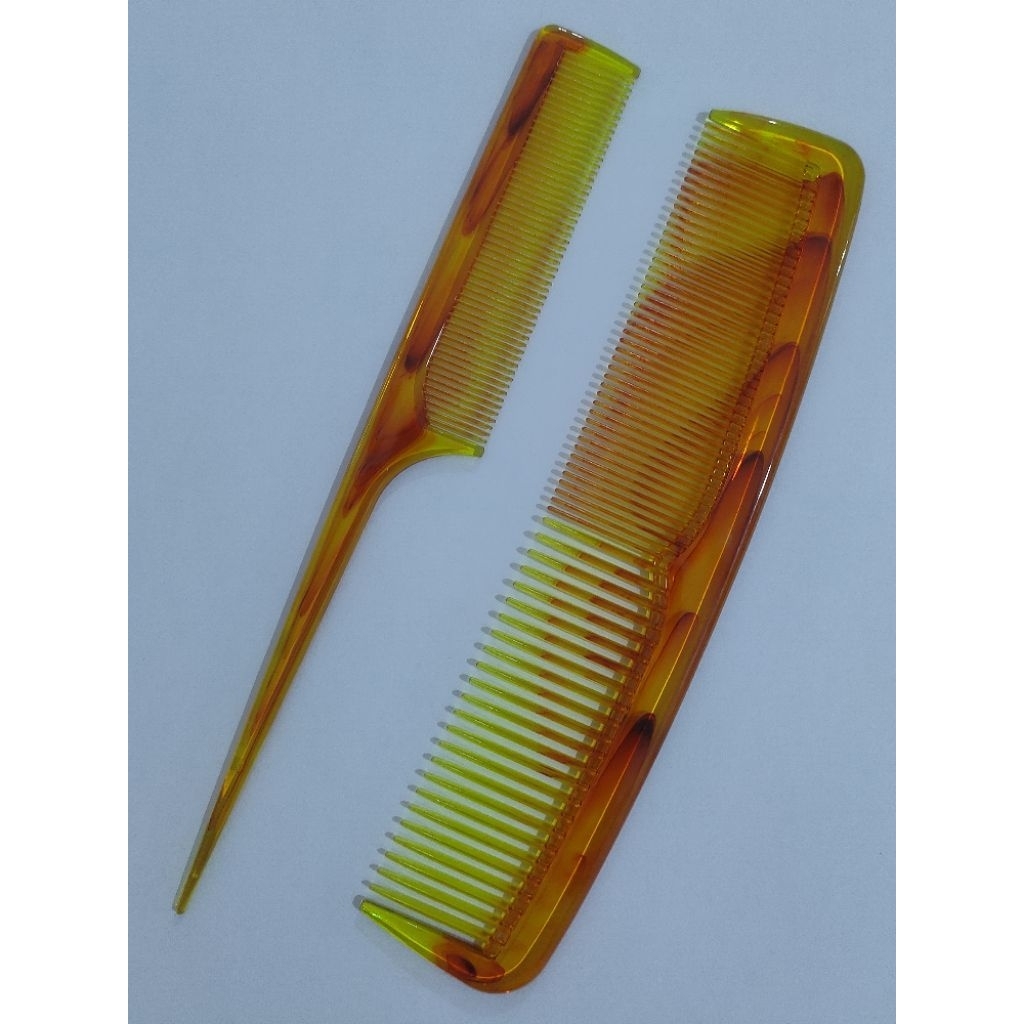 [LJ] 1 Set Sisir Rambut Coklat Bening (1 set isi 2 model sisir) - Daimeijia Hair Comb