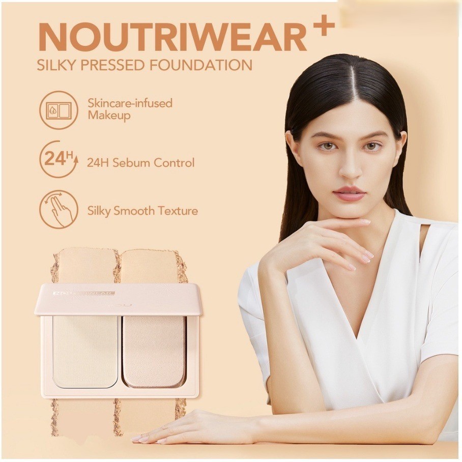GC Kosmetik YOU NoutriWear + Silky Pressed Foundation Powder Y.O.U Bedak / Bedak You Padat Glowing