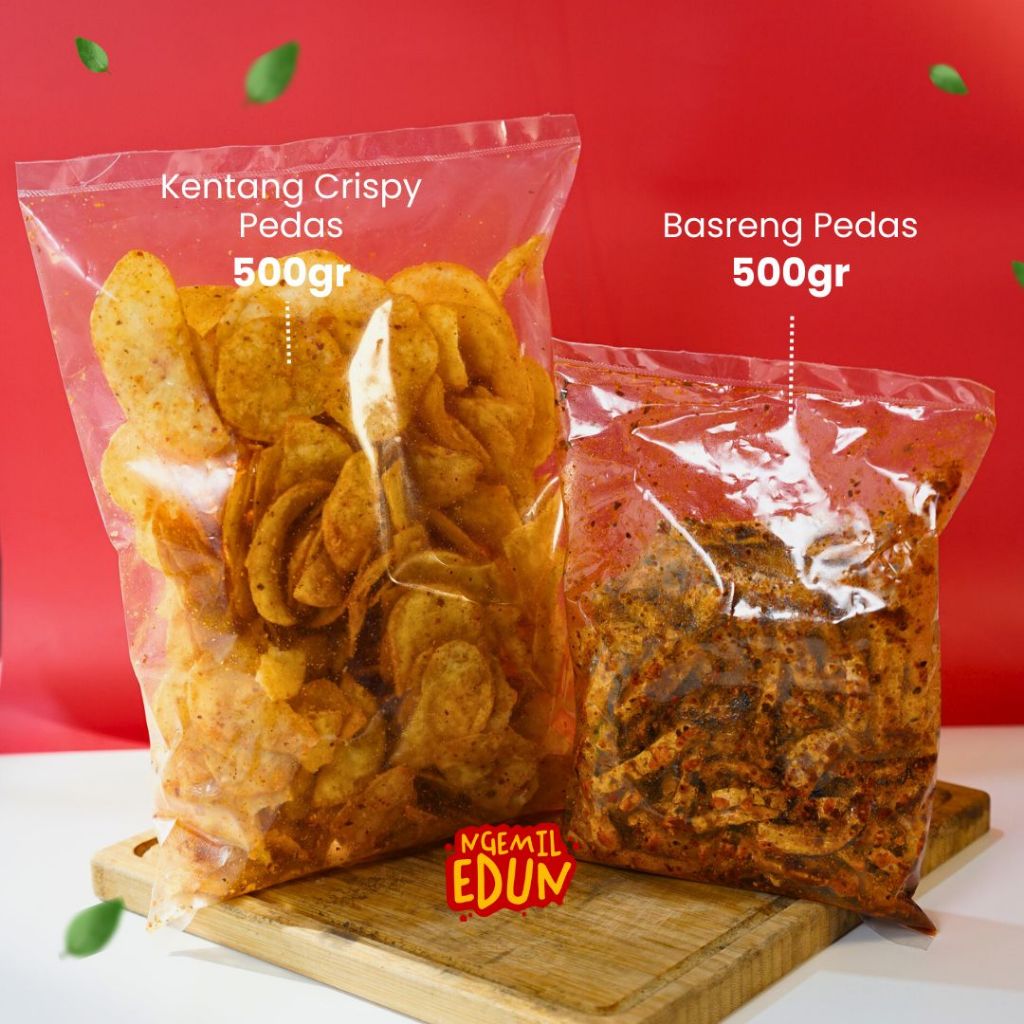 

Ngemil Edun - Bundle 3 - Cemilan Pedas Gurih - Kentang Crispy & Basreng