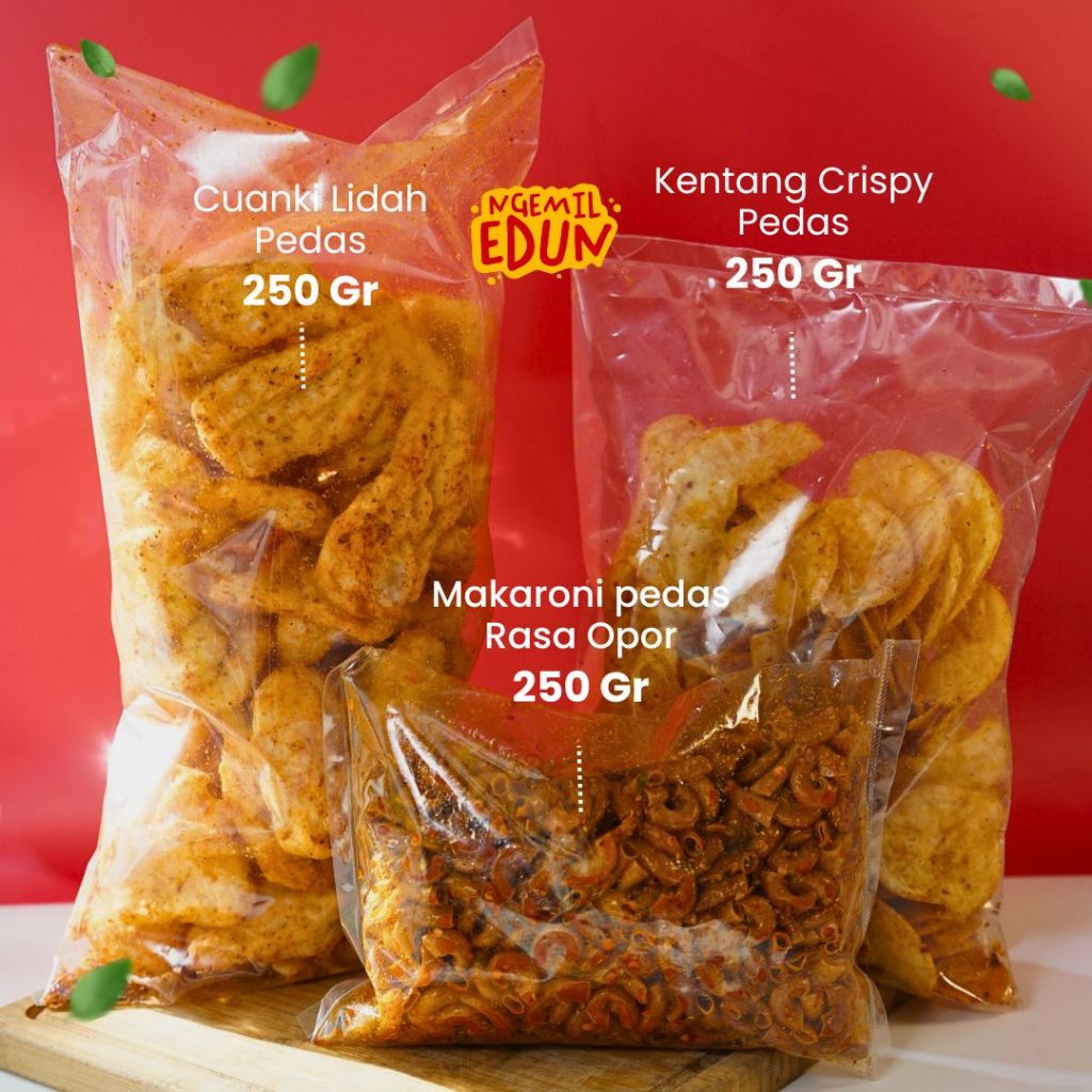 

Ngemil Edun - Bundle 6 - Trio Snack Pedas - Cuanki, Kentang, Makaroni Bantet