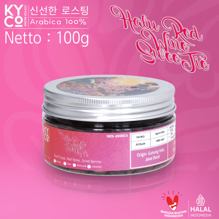 

Biji Kopi Arabika Halu Red Wine Sweety 100 gram - Specialty Coffee | Roast Beant | Gunung Halu | Medium Roast | Kiyowo Coffee Roastery