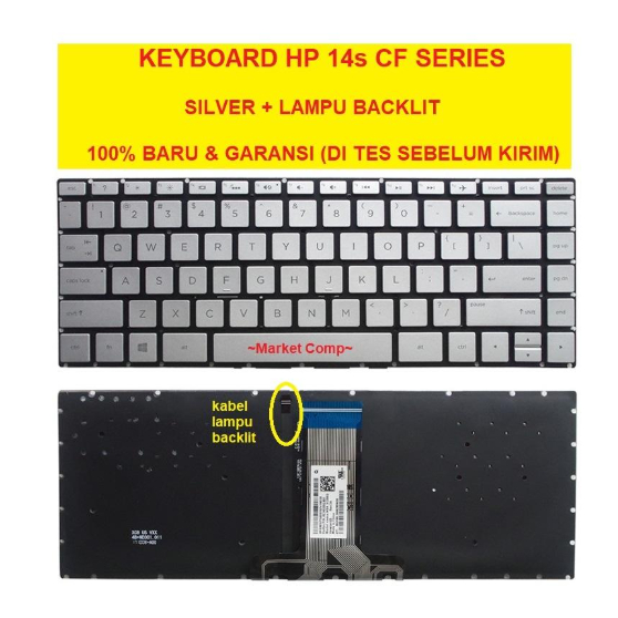 Keyboard Laptop HP 14s-cf3039tu 14s-cf3040tu 14s-cf3043tu 14s-cf3046tu -