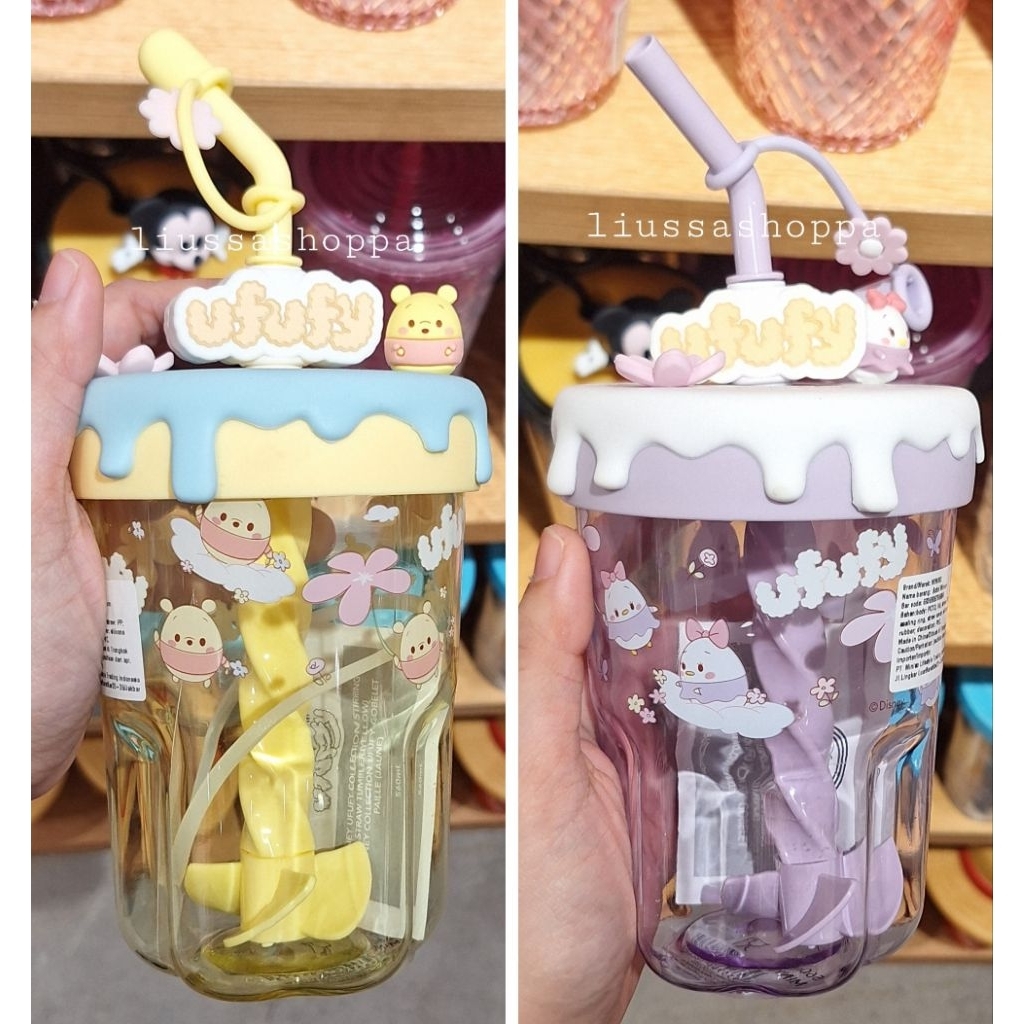 Tumbler Miniso - Disney Ufufy Collection Stiming Straw Tumbler (560ml)