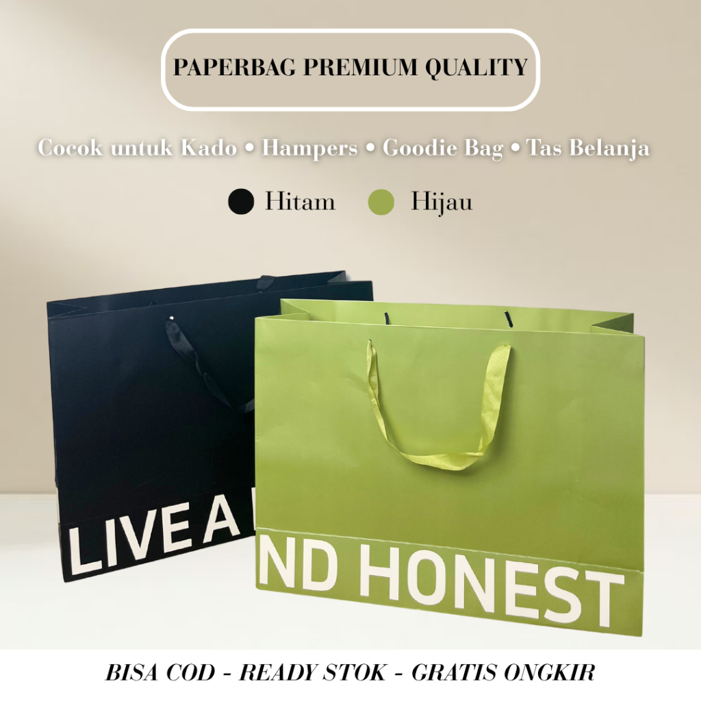 

[COD] Kantong Paperbag Kado Premium Karton Warna warni Pita
