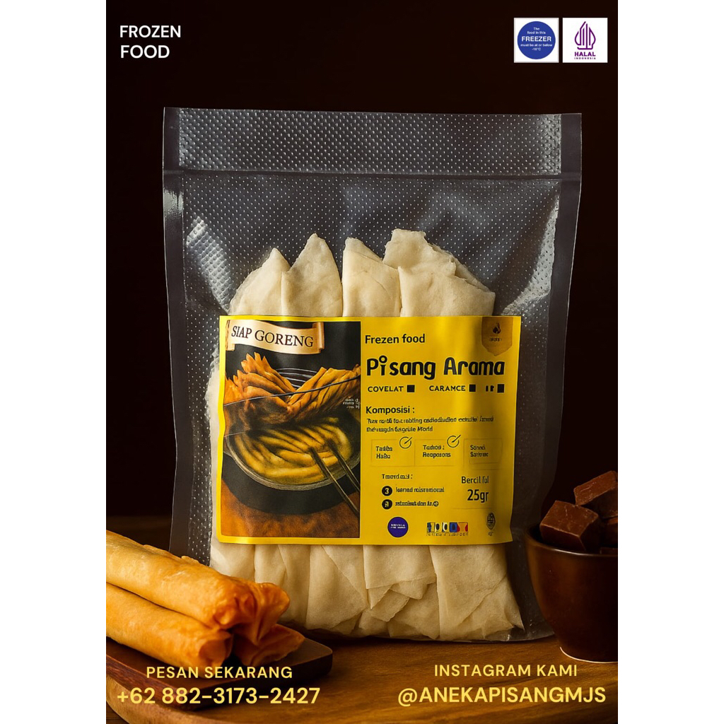

Pisang Aroma Frozen Food Rasa Cokelat isi 12 Pcs