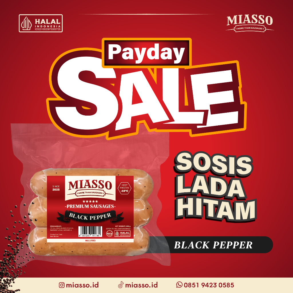 

MIASSO - Black Pepper | Premium Sausages