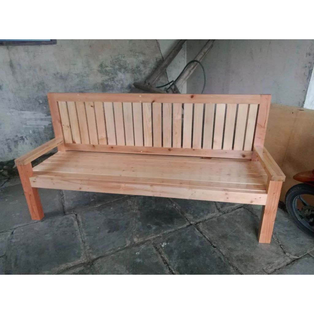 kursi sender/sandar panjang kayu jati belanda/kursi santai 200x50x45cm