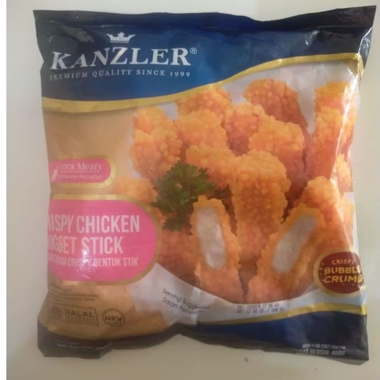 

Kanzler Crispy Chicken Nugget Stick 450gr / Naget Ayam Krispi Stick 450gr
