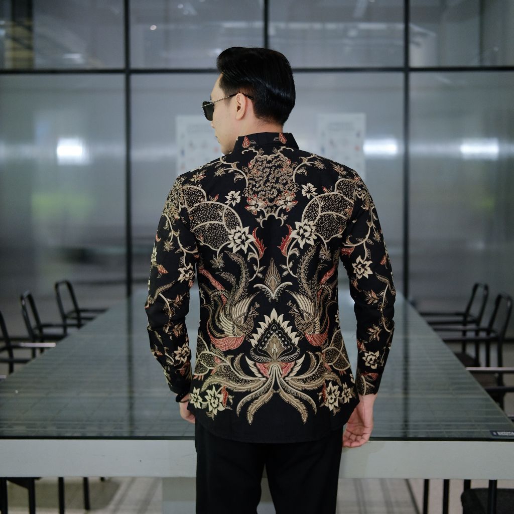 BATIK BOLO DEWO Motif Arya Ndaru Hem Atasan Kemeja Baju Batik Pria Lengan Panjang