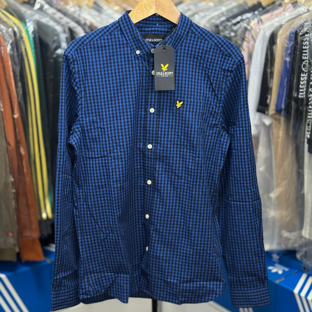 Buttondown Gingham Lyle Scott Blue BNWT Original 100%