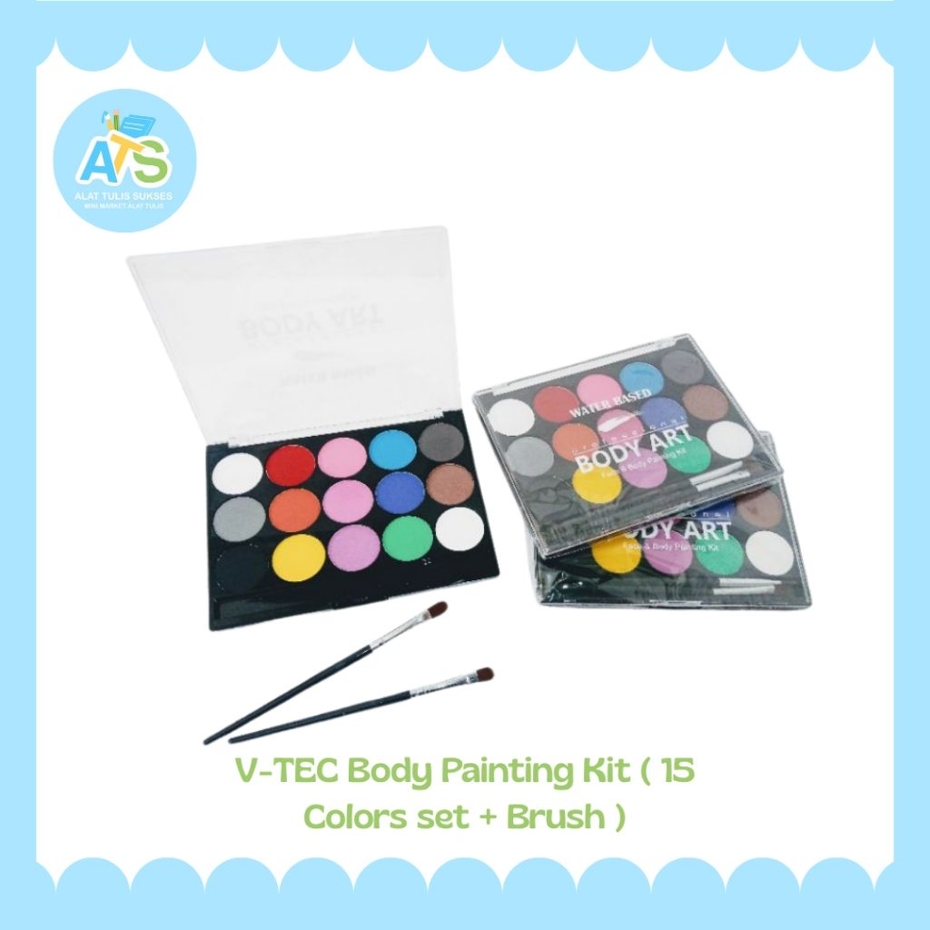 

v-tec body painting kit ( 15 colors set + brush )