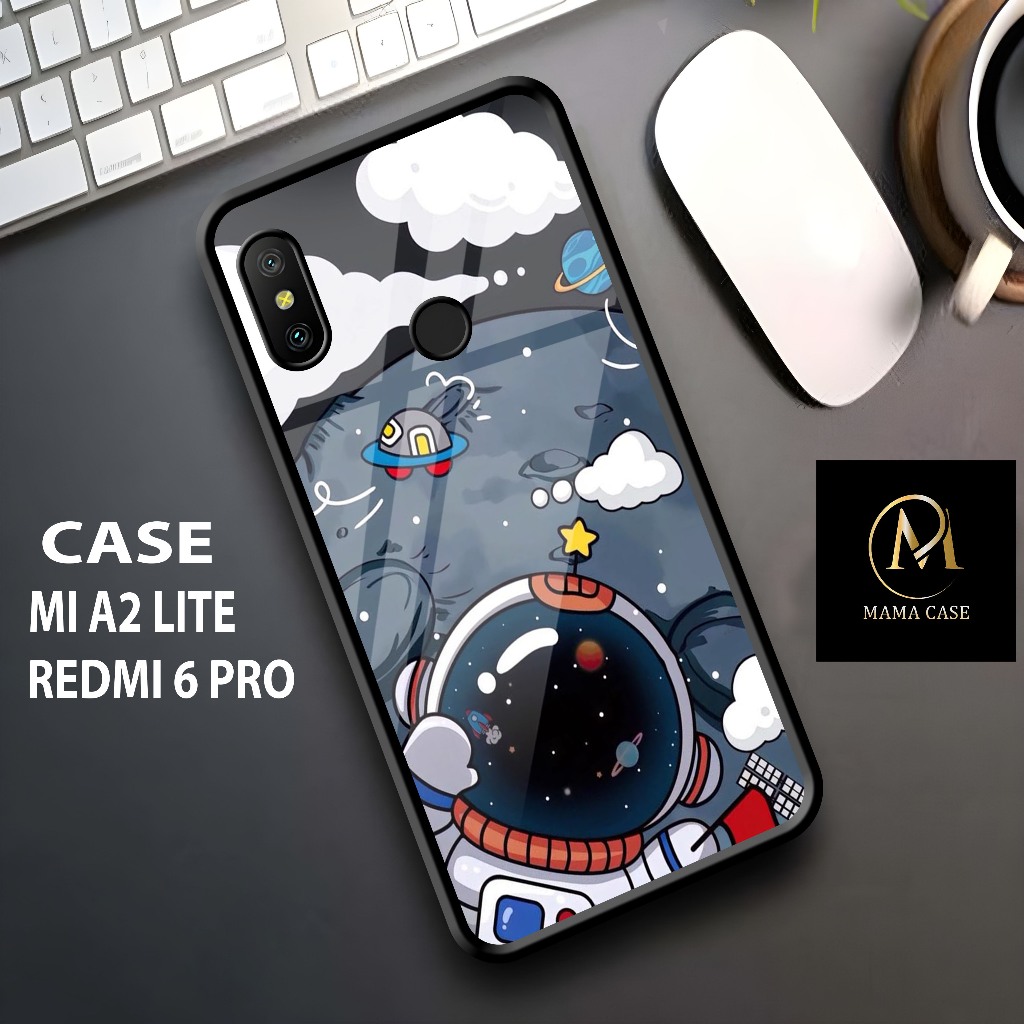Mamacase.id Case MI A2 LITE / REDMI 6 PRO Casing Hp Glossy - Case Hardcase Astronot - Case Glossy 2D