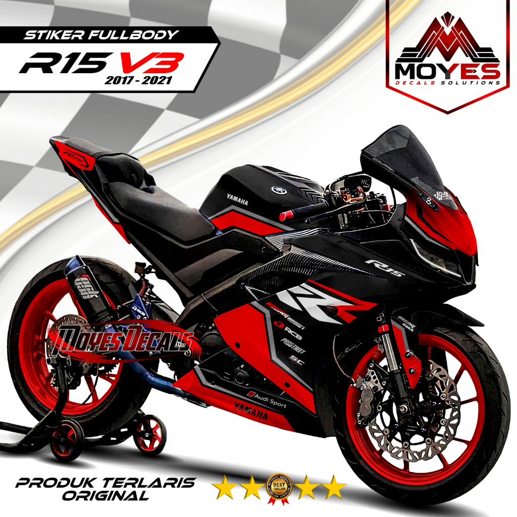 Decal R15 V3 Stiker Decal Motor R15 V3 Sticker Yamaha R15 V3 Fullbody 2017-2021