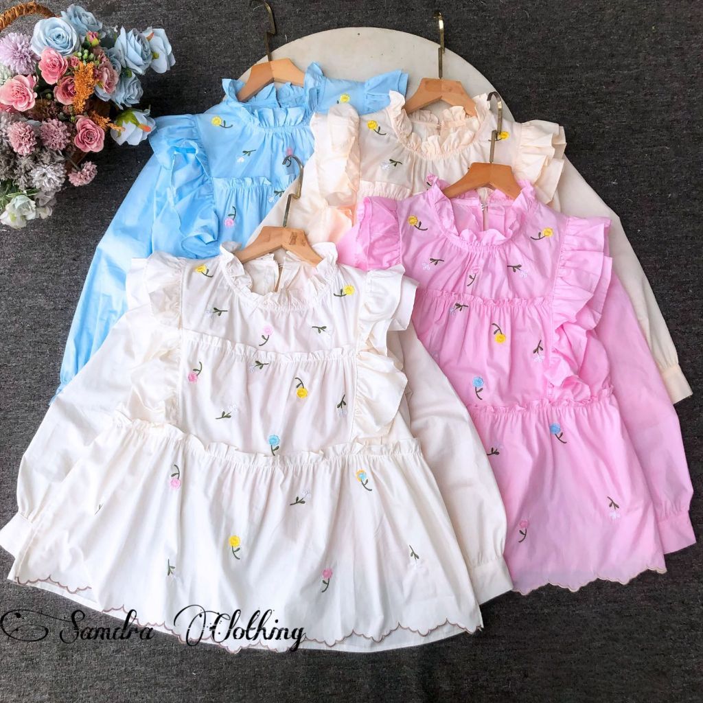 Sandra'c odelia ruffle flowers shirt