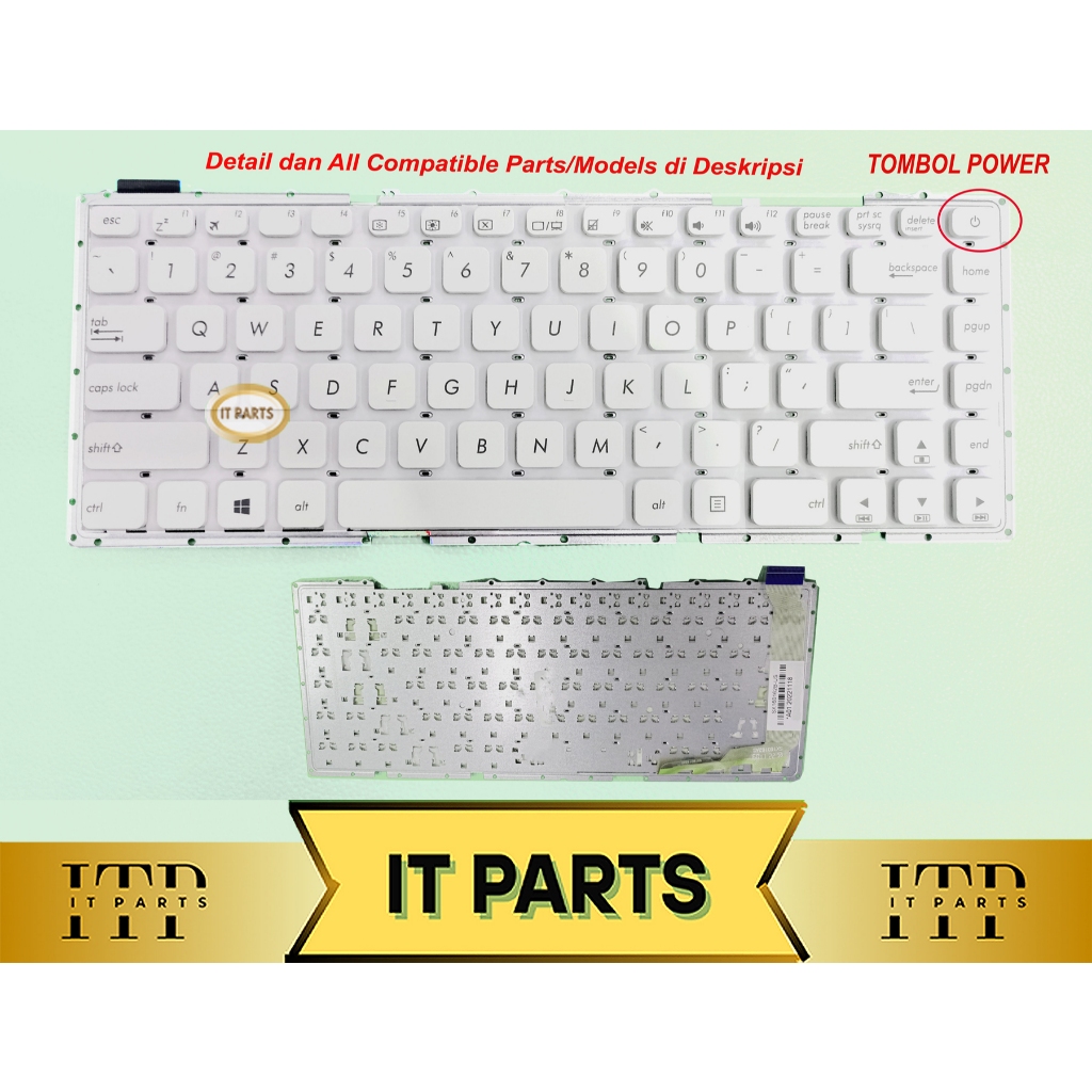 Keyboard Asus X441 X441S X441SA X441U X441UA A441 A441U A441U putih