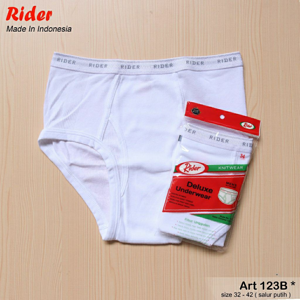 3pcs Celana Dalam Pria Rider Putih /Celana Dalam Haji Putih Cd Rider Cowok Dewasa Putih Salur