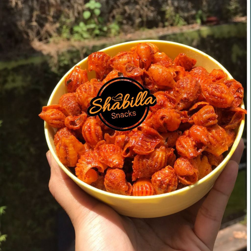 

makaroni kerang pedas gurih 100g 250g 500g