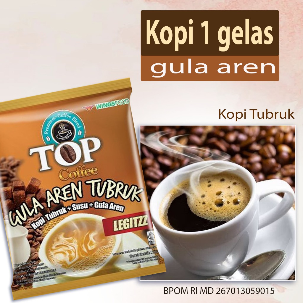 

TERLARIS Kopi bubuk gula aren Tubruk Instant Siap seduh tanpa dicampur gula lagi dengan Aroma kopi yang harum gurih menjadikan cita rasa yang Nikmat Top kopi gula aren tubruk sachet 27g