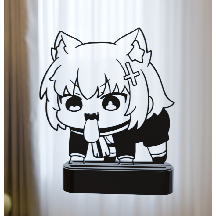 Standee Karakter Anime Chibi Lucu – Cetakan 3D PLA+ Hitam 11cm Bisa Costum