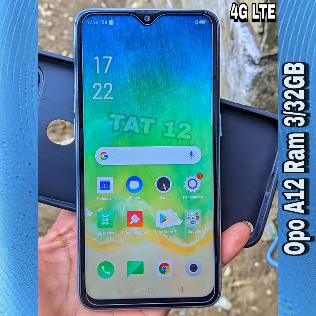 Opo A12 Ram 3GB Internal 32GB Sinyal 4G (LTE) Second Original Resmi Siap Pakai Normal Berkualitas Da