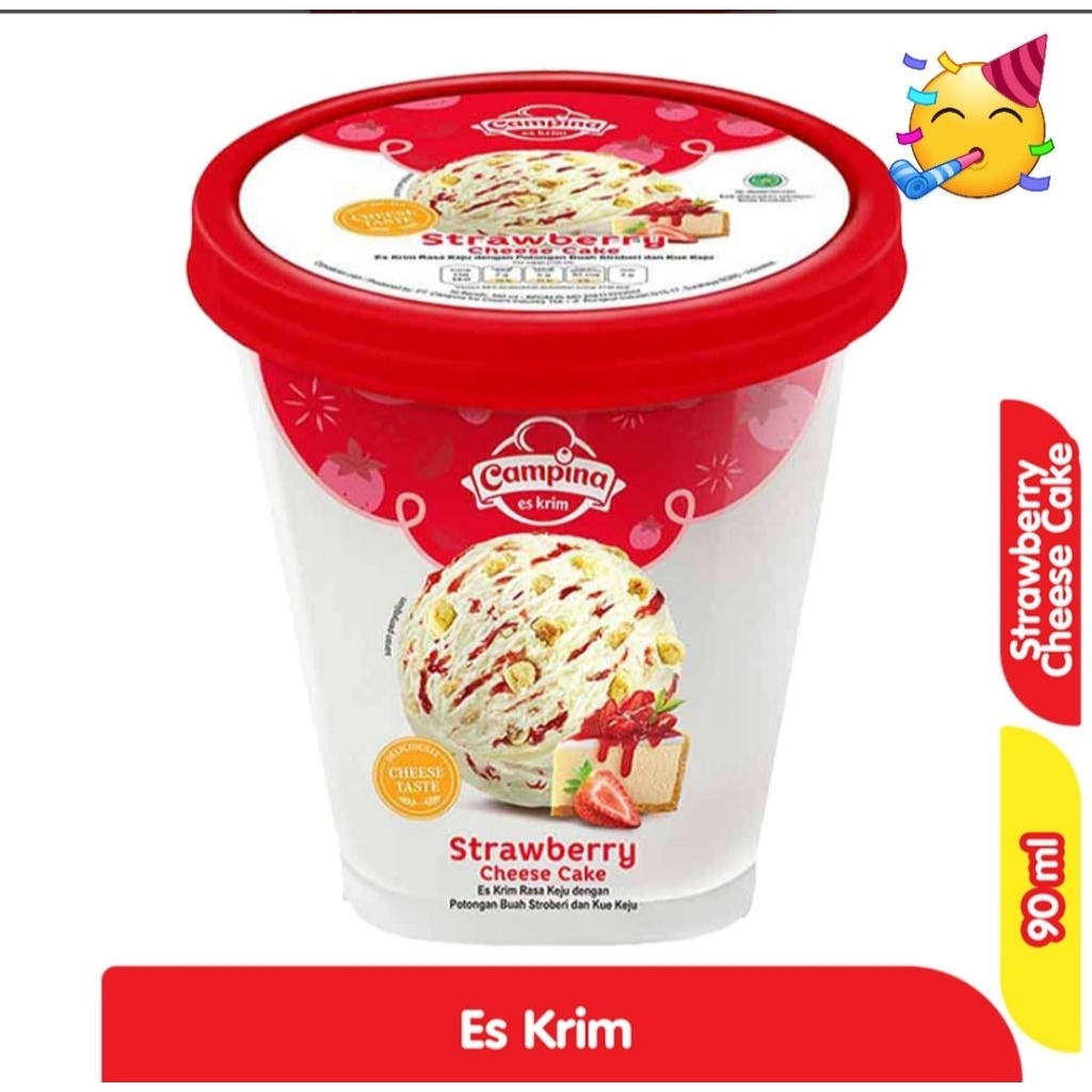 Campina Es Krim Strawberry Chese Cake 90 Ml Instan