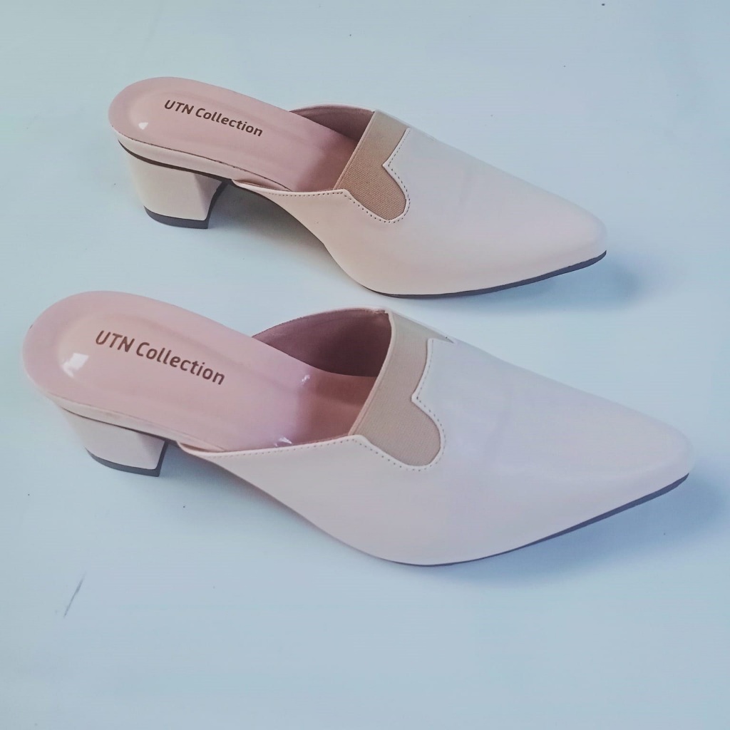 Sandal sepatu selop karet Wanita Hells Hak Tahu 5 Cm