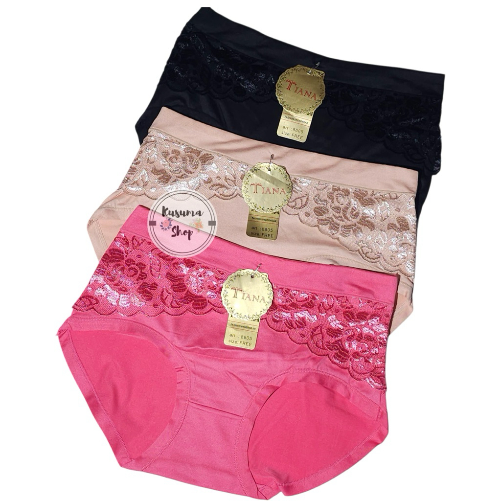 (1pcs) TIANA | Celana Dalam Wanita Renda Super Soft ukuran Jumbo