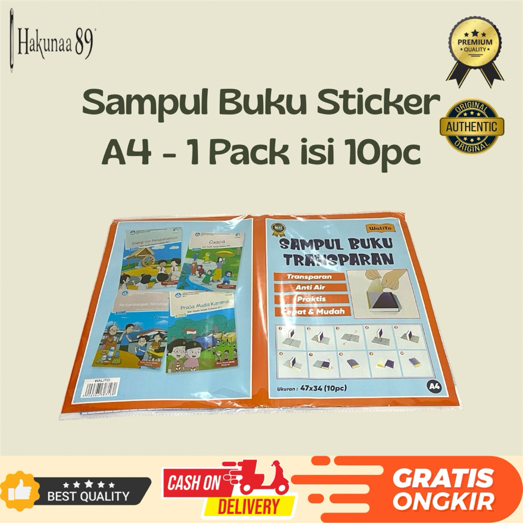 

Sampul Buku Sticker Transparan A4 A5 B5 - 1 Pack Isi 10 Pcs Anti Air Praktis Mudah Dipasang