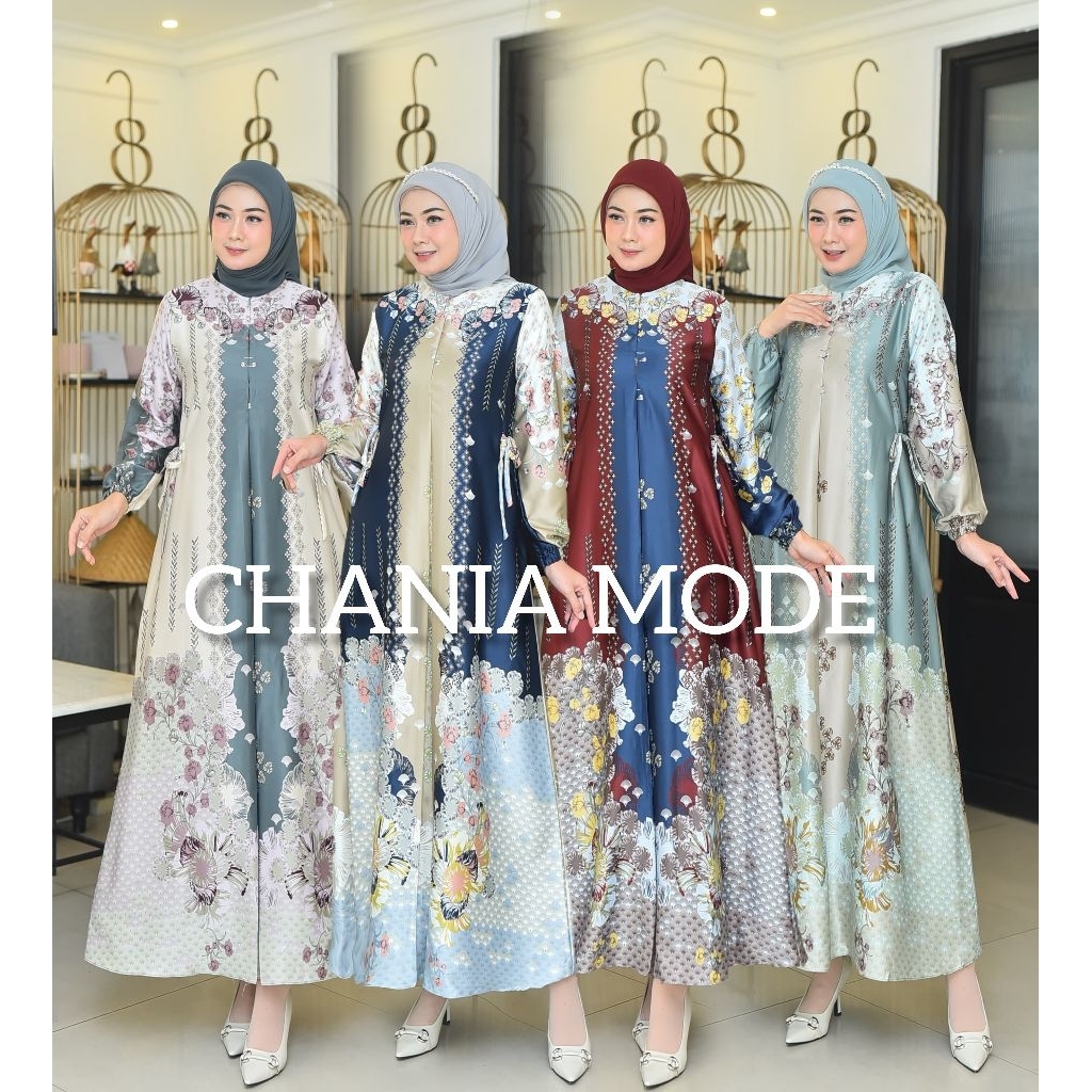 DREES Lily SILK PREMIUM TERBARU Gamis Motif Bunga  Muslimah Terlaris/ DRESS WANITA Mewah Elegan/Gami