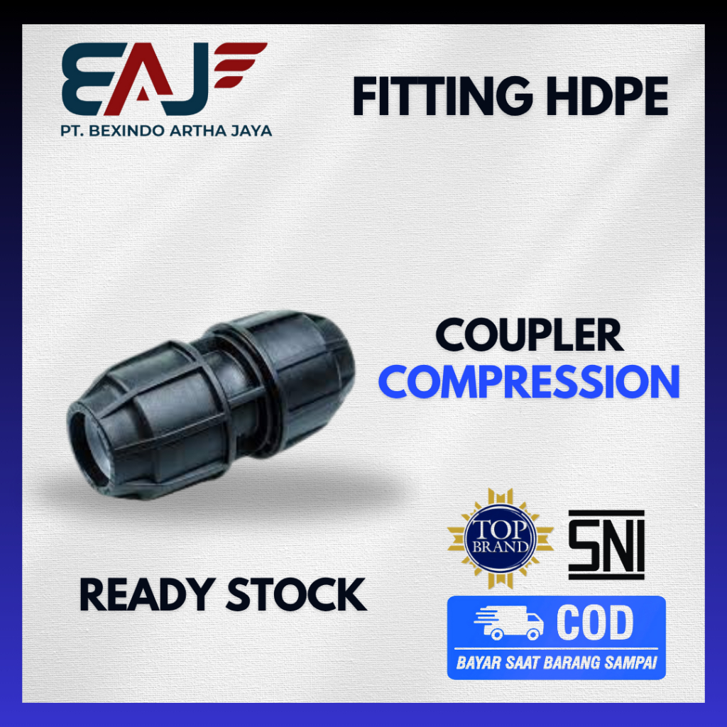 Coupler Fitting Pipa HDPE | Socket Fitting Compression | Distributor Fitting Pipa HDPE
