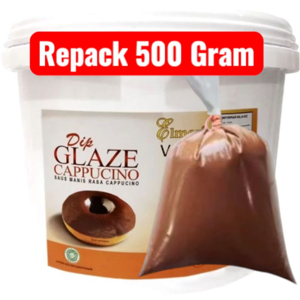 

Elmer Dip Glaze Capucino Repack 500 gram selai rasa capucino olesan topping isian donat cake pisang crispy celupan es kulkul