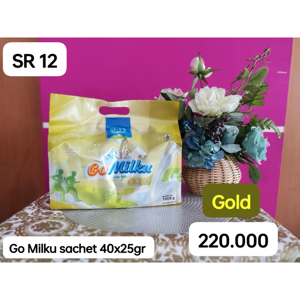 

SR 12 GO MILKU SACHET 40x25gr/SUSU KAMBING ETAWA ORIGINAL 100%