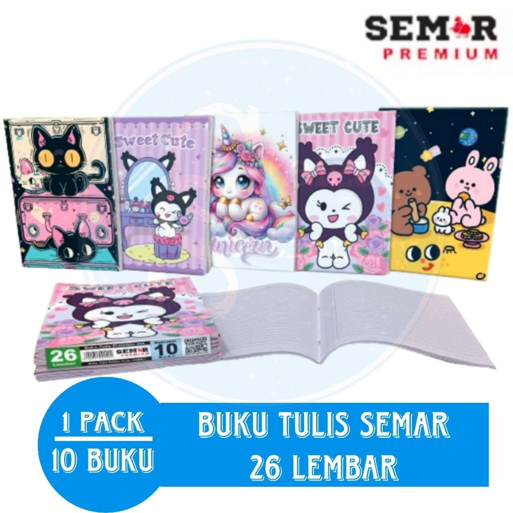 

Book / Buku Tulis Semar Premium All Series 26 Lembar (10PCS)