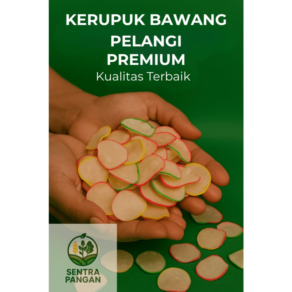 

Sentra Pangan Kerupuk Bawang Pelangi Premium : 500gr-1000gr