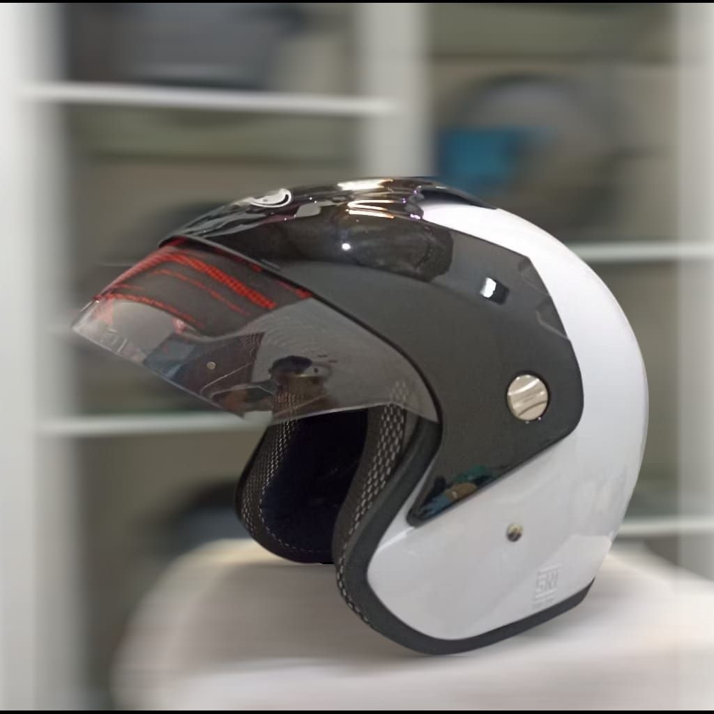 Helm INK CX 390 Klasik Halfface - Helm Ink Classic Putih Sni - Helm Halfface Dewasa Pria Wanita CX 3