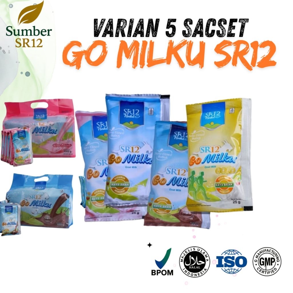 

Gomilku SR12 Sachet Susu Kambing Etawa varian 5 sacset