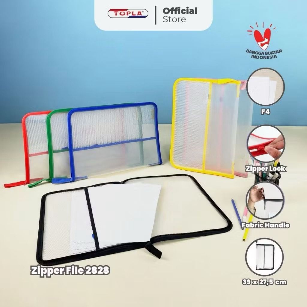 

TOPLA Zipper File 2828 Map Dokumen Resleting Folio F4 Tas penyimpanan Berkas Kertas Map Kertas Map