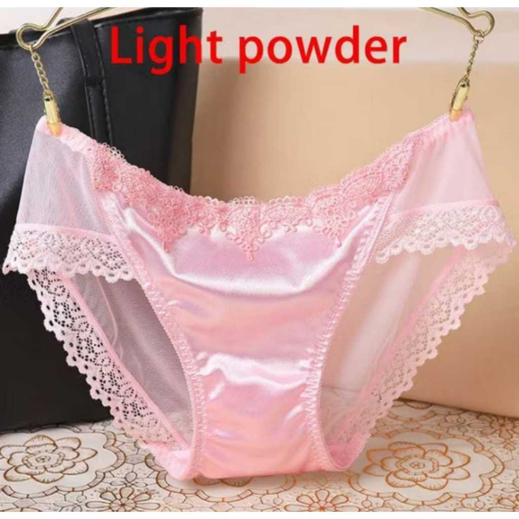 CELANA DALAM WANITA  SATIN SEMI TRANSPARAN LICIN RENDA SUTRA