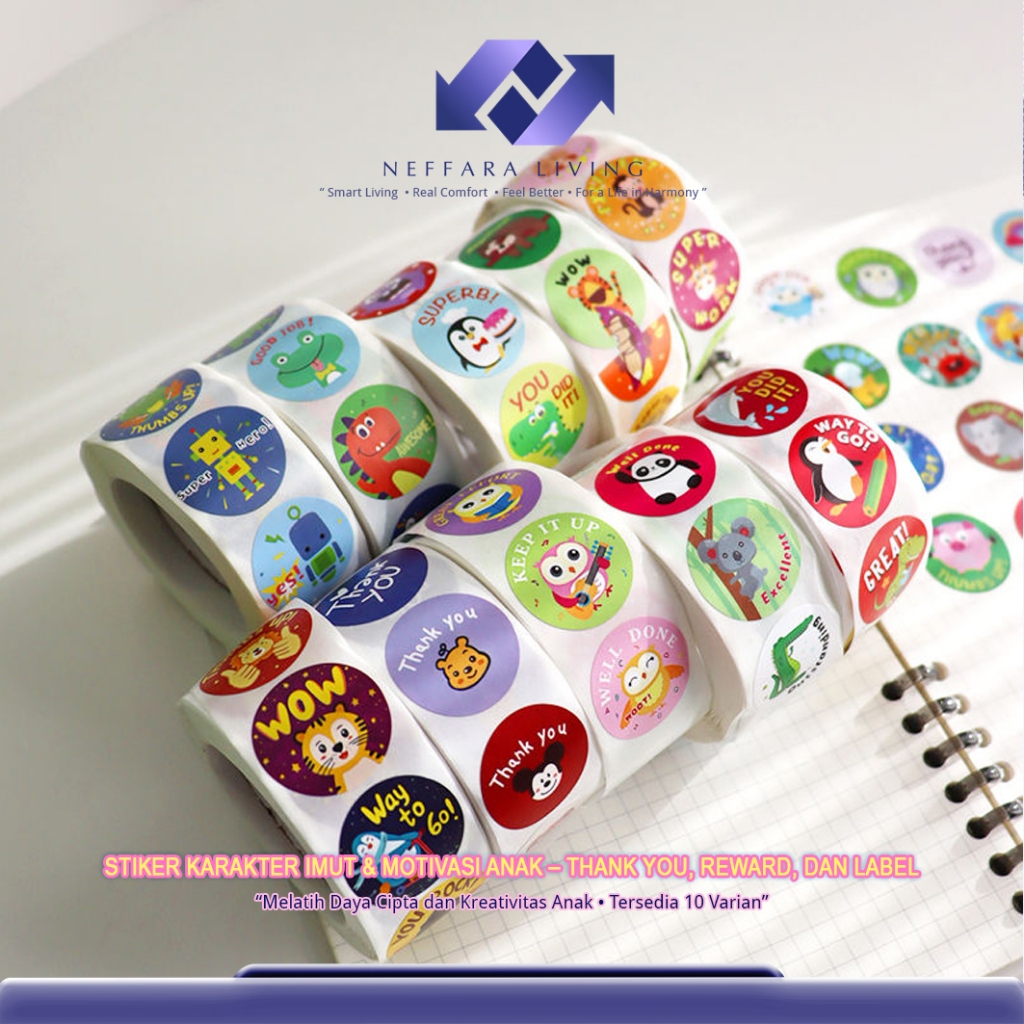 

Stiker Motivasi Anak – Tersedia 10 Pilihan Karakter Trendy | isi 500 pcs/roll