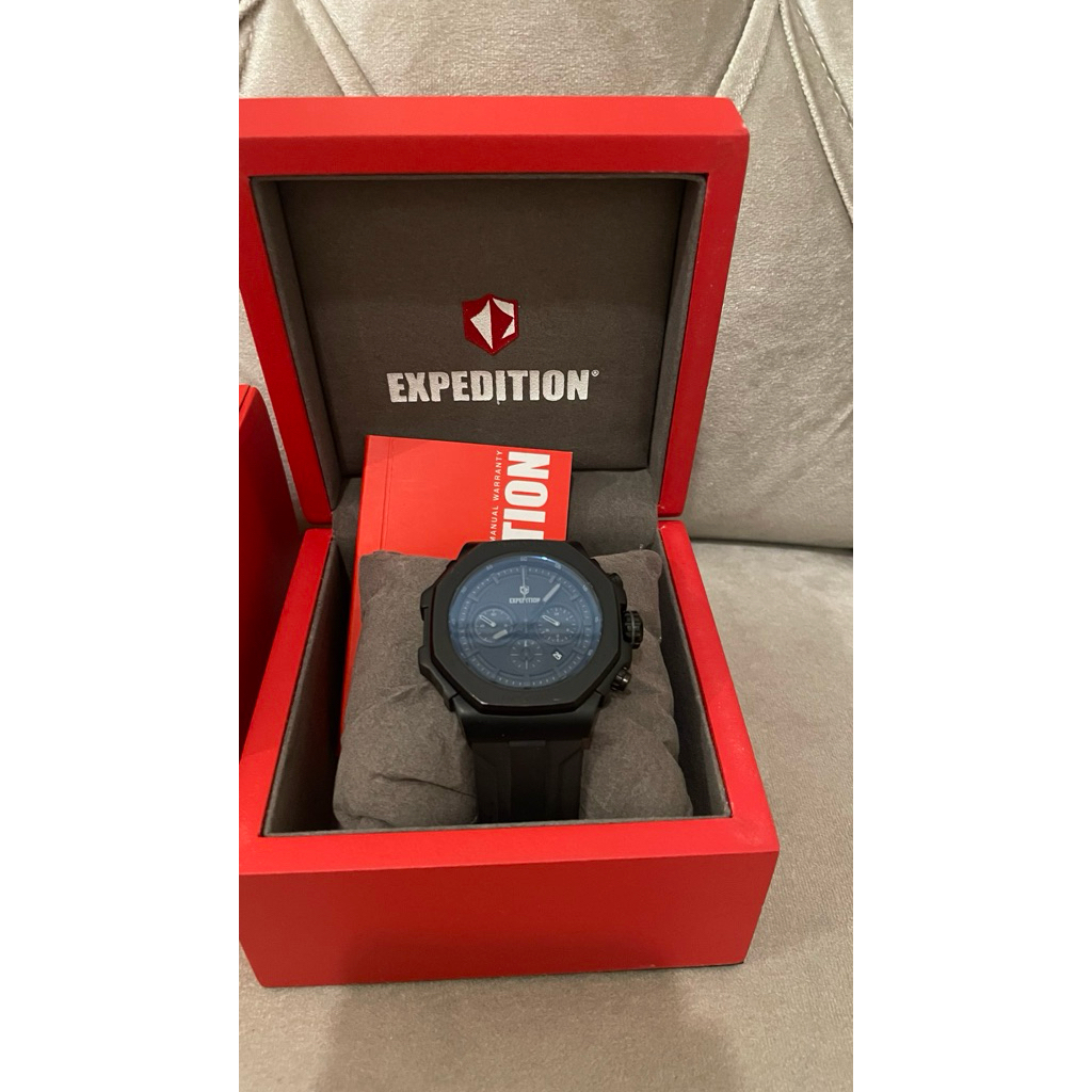 jam tangan expedition E 6816 chronograph sport pria rubber strap  Original
