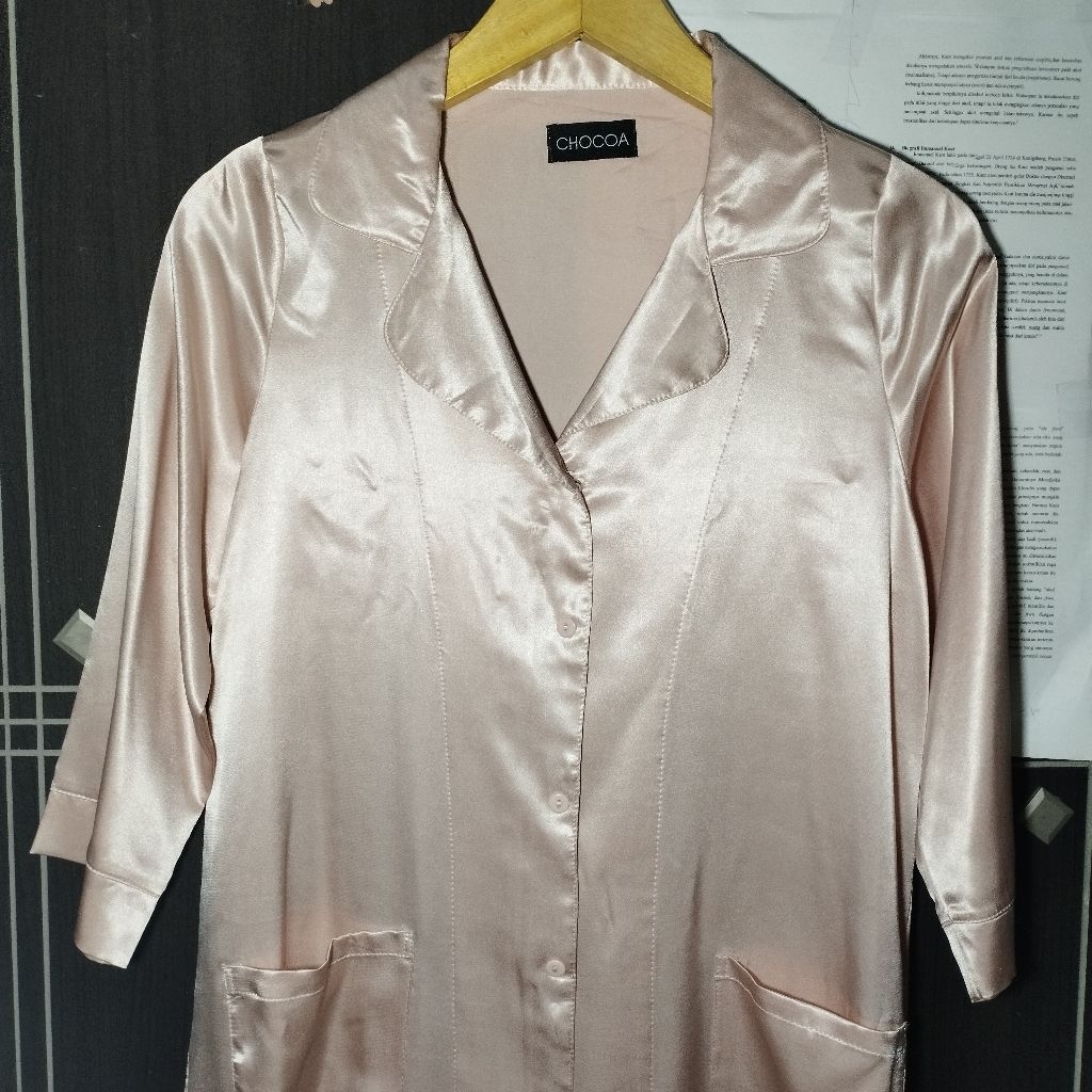 DRESS SATIN GLOSSY CHOCOA ROSE GOLD PREMIUM