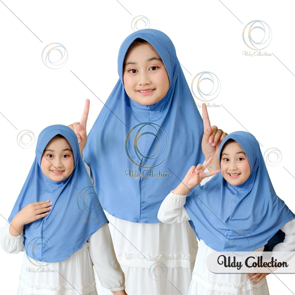 Bergo Instan Anak Remaja Sekolah Jersey Premium Umur 5 - 10 Tahun